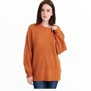 AMERICAN EAGLE Cloudspun Crew Sweater With Long Sleeves Rust Orange Size XS